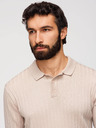 Ombre Clothing Férfi pólóing SLIM FIT viszkózból függőleges csíkokkal - bézs V2 OM-POSS-0169 Ombre Clothing