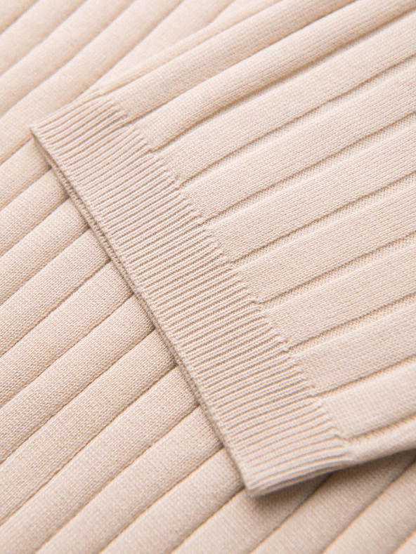 Ombre Clothing Férfi pólóing SLIM FIT viszkózból függőleges csíkokkal - bézs V2 OM-POSS-0169 Ombre Clothing