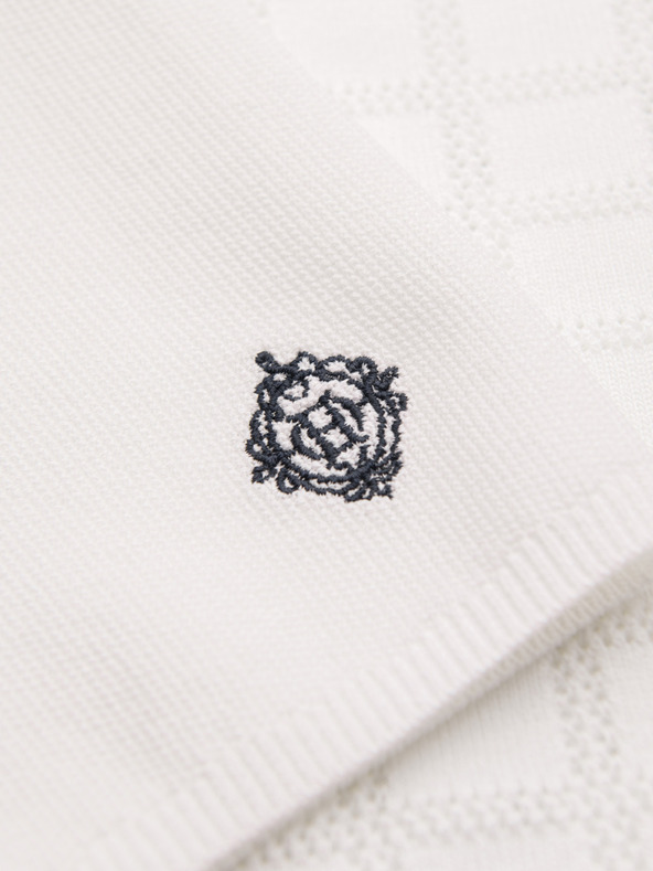 Ombre Clothing Férfi viszkóz áttört pólóing - fehér V1 OM-POSS-0168 Ombre Clothing