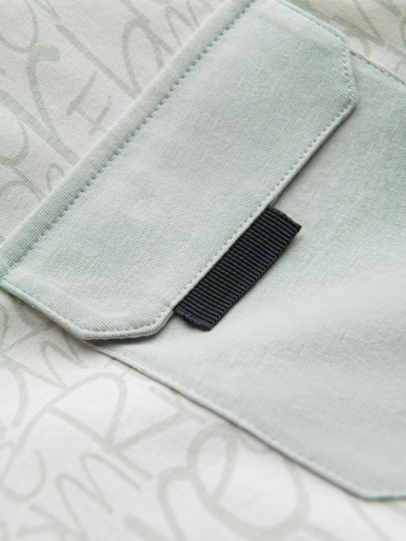 Ombre Clothing Férfi pamut pólö betű nyomattal és zsebvel - sárgászöld V4 S2042 Ombre Clothing