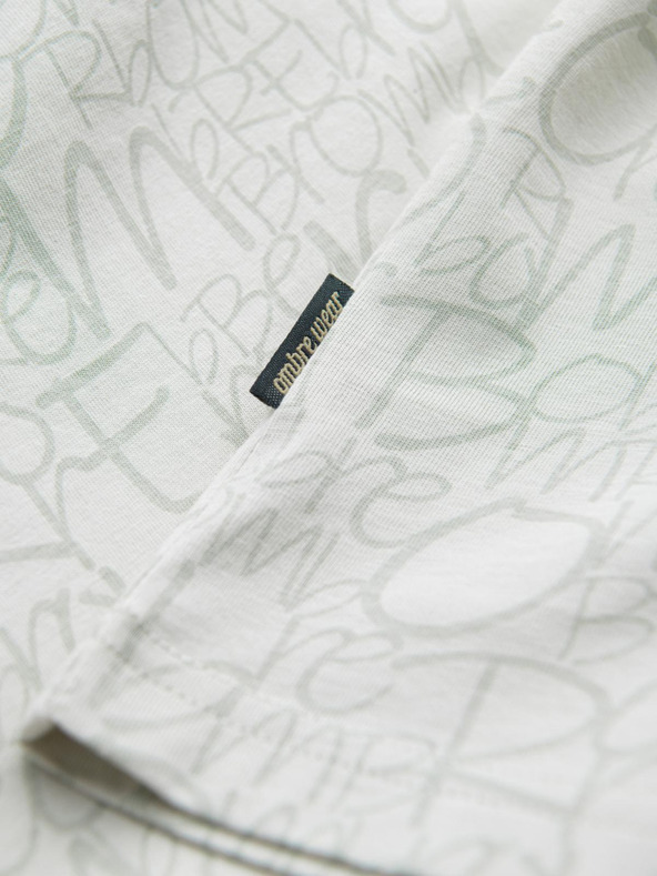 Ombre Clothing Férfi pamut pólö betű nyomattal és zsebvel - sárgászöld V4 S2042 Ombre Clothing