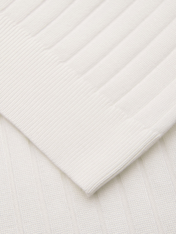 Ombre Clothing Férfi pólóing SLIM FIT viszkózból függőleges csíkokkal - broken white V3 OM-POSS-0169 Ombre Clothing