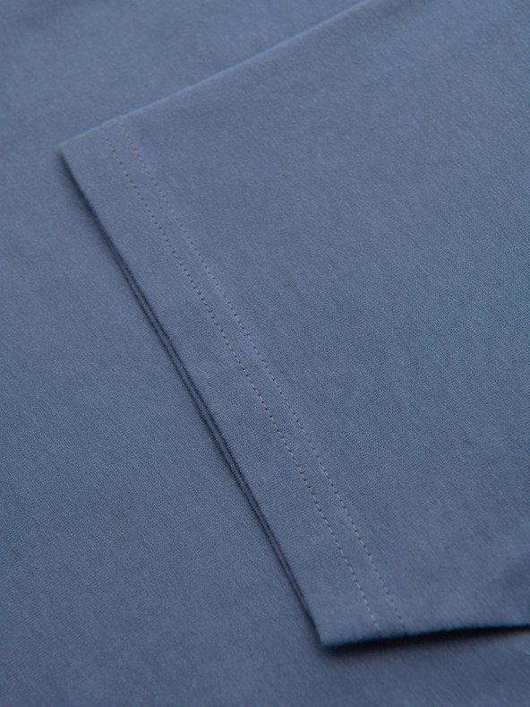 Ombre Clothing Férfi pamut BASIC pólö kerek nyakkivágással - fehér/grafit/kék denim V8 OM-TSBS-0268 Ombre Clothing