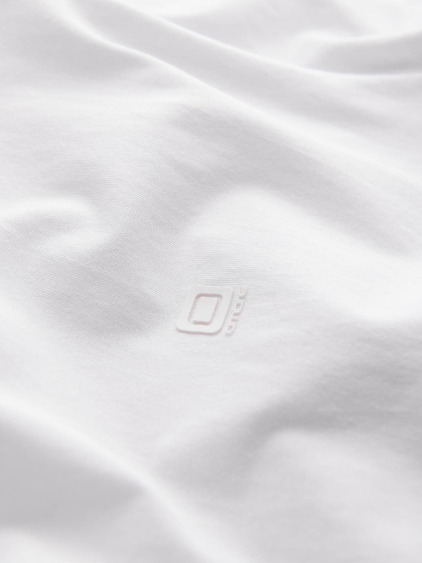 Ombre Clothing Férfi pólö V nyakkivágással és elasztánnal - fehér V1 S2040 Ombre Clothing