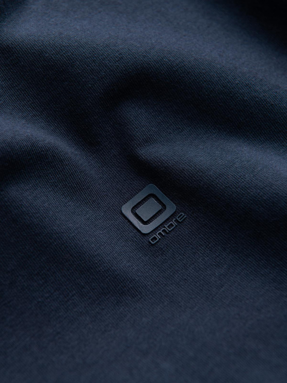 Ombre Clothing Aláírt férfi pólö V nyakkivágással és elasztánnal - sötét kék V2 S2040 Ombre Clothing