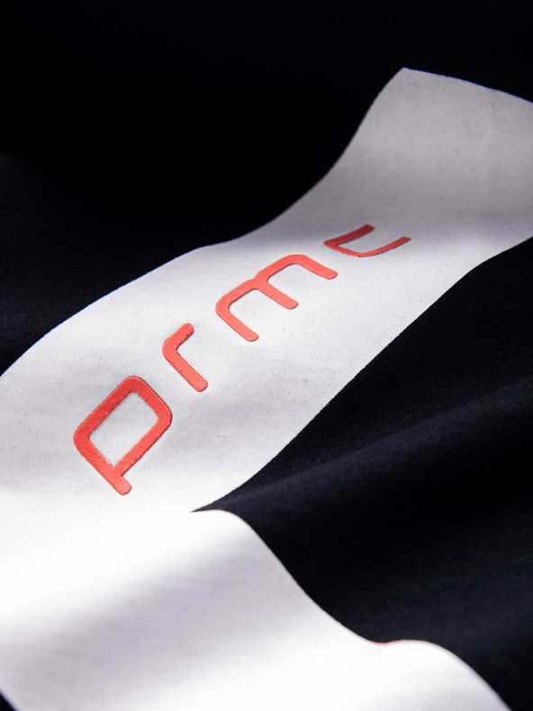 Ombre Clothing Férfi pamut pólö kontrasztos kétszínú nyomattal - fekete V1 OM-TSPT-0219 Ombre Clothing