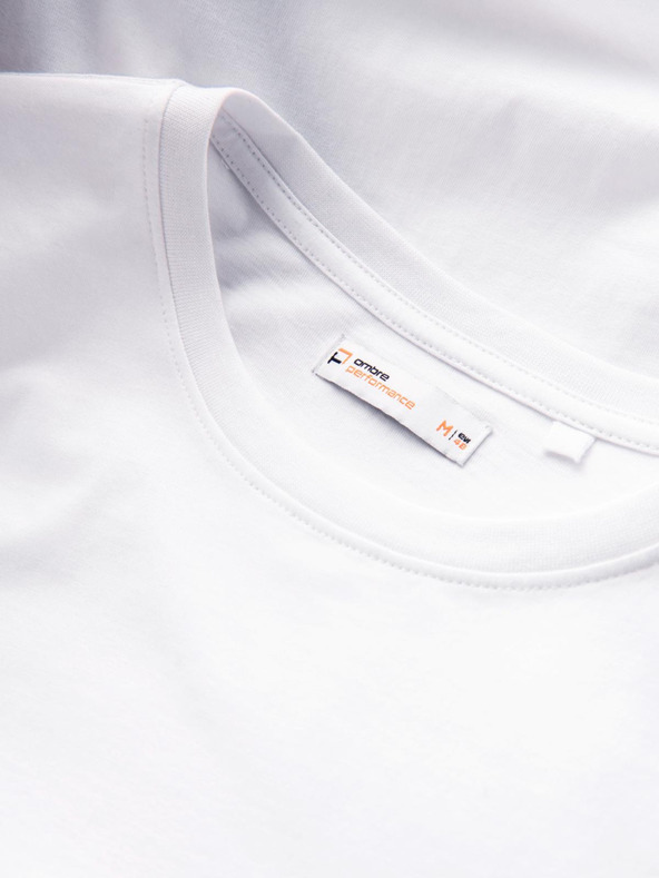 Ombre Clothing Férfi pamut pólö kontrasztos kétszínú nyomattal - fehér V2 OM-TSPT-0219 Ombre Clothing