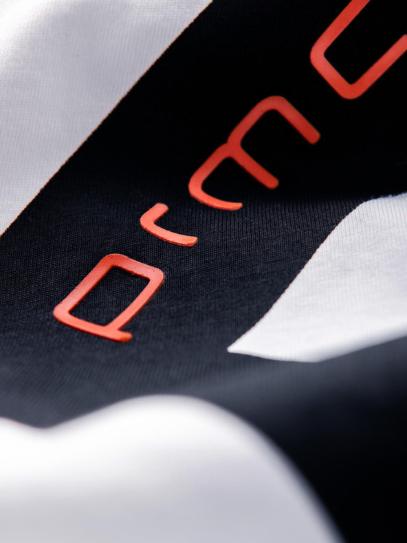 Ombre Clothing Férfi pamut pólö kontrasztos kétszínú nyomattal - fehér V2 OM-TSPT-0219 Ombre Clothing