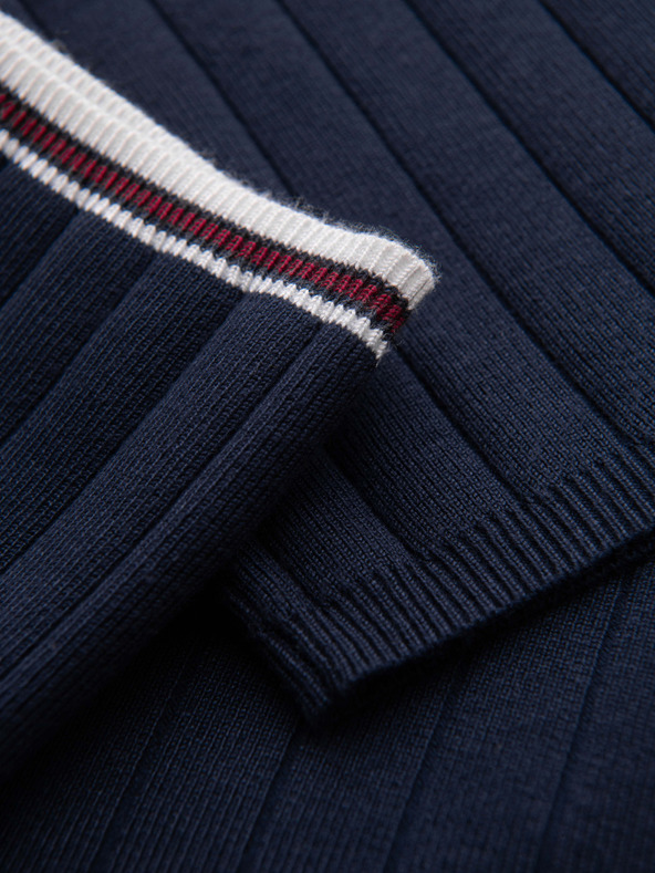 Ombre Clothing Férfi viszkóz pólö kígyó mintás nyakkivágással - sötét kék V2 OM-TSCT-0266 Ombre Clothing