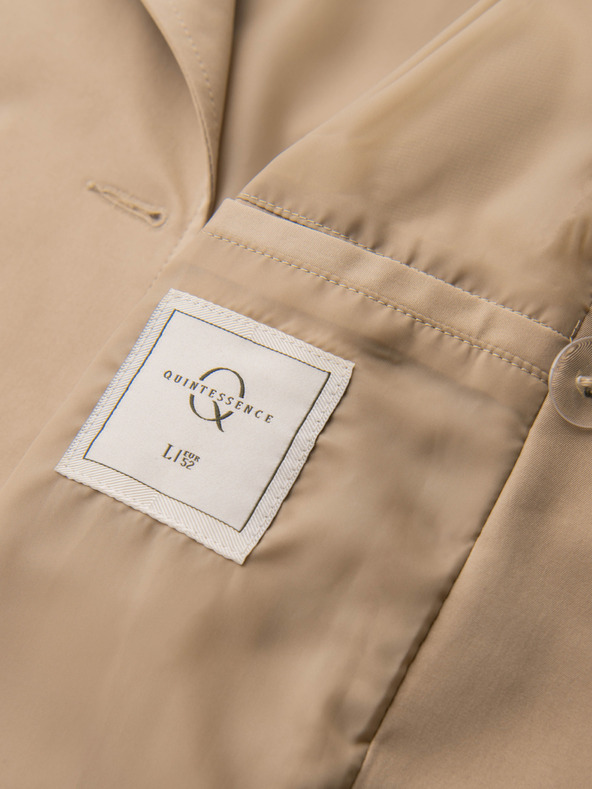 Ombre Clothing Elegáns férfi kétsorú kabát SLIM FIT övvel - bézs V1 OM-COLC-0146 Ombre Clothing