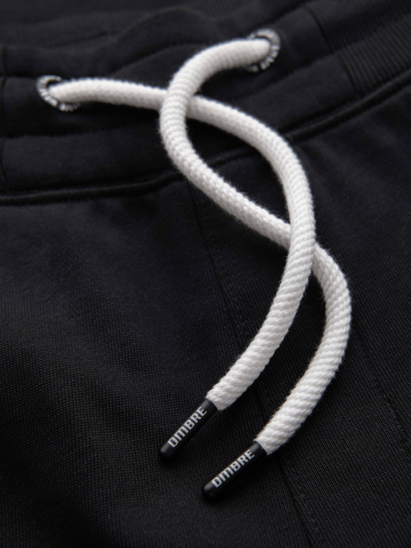 Ombre Clothing Férfi BASIC melegítő bordázott szárral - fekete V5 OM-PABS-0305 Ombre Clothing