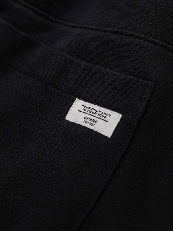 Ombre Clothing Férfi BASIC melegítő bordázott szárral - fekete V5 OM-PABS-0305 Ombre Clothing