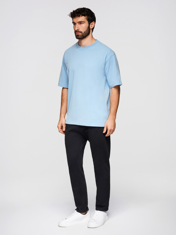 Ombre Clothing Férfi pamut BASIC melegítő nadrág varrás nélkül - fekete V5 OM-PABS-0304 Ombre Clothing