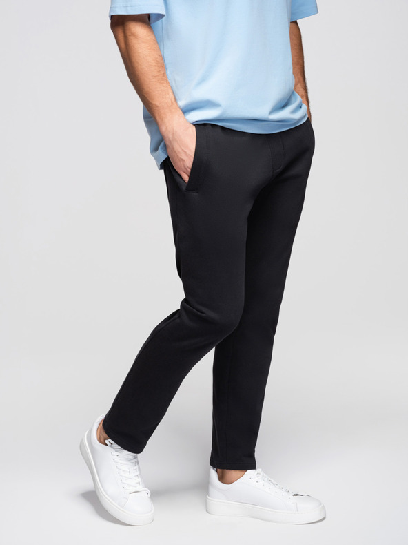 Ombre Clothing Férfi pamut BASIC melegítő nadrág varrás nélkül - fekete V5 OM-PABS-0304 Ombre Clothing