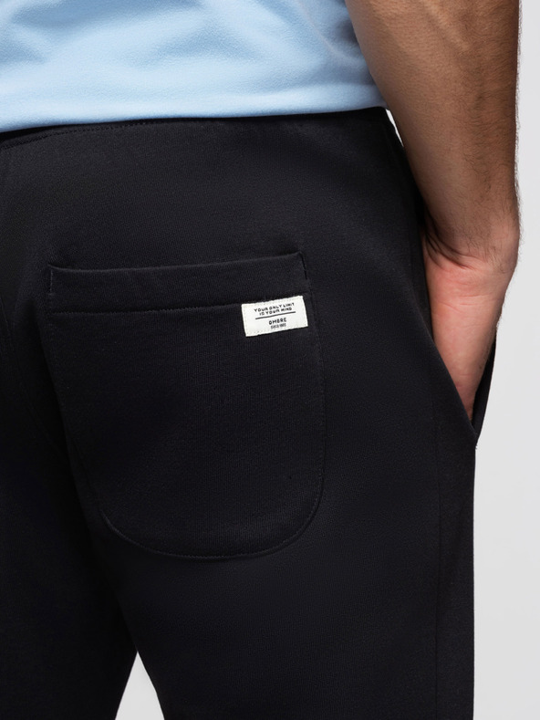 Ombre Clothing Férfi pamut BASIC melegítő nadrág varrás nélkül - fekete V5 OM-PABS-0304 Ombre Clothing