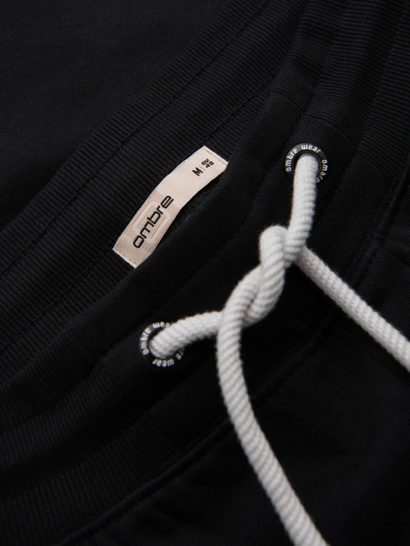 Ombre Clothing Férfi pamut BASIC melegítő nadrág varrás nélkül - fekete V5 OM-PABS-0304 Ombre Clothing