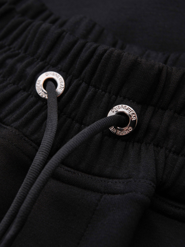 Ombre Clothing Férfi melegítő egyenes szárral sima kötésből - fekete V1 OM-PSBC-0221 Ombre Clothing