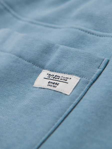 Ombre Clothing Férfi BASIC melegítő bordázott szárral - kék V7 OM-PABS-0305 Ombre Clothing