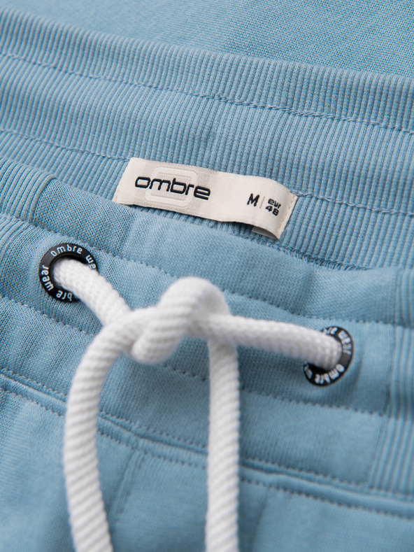 Ombre Clothing Férfi BASIC melegítő bordázott szárral - kék V7 OM-PABS-0305 Ombre Clothing