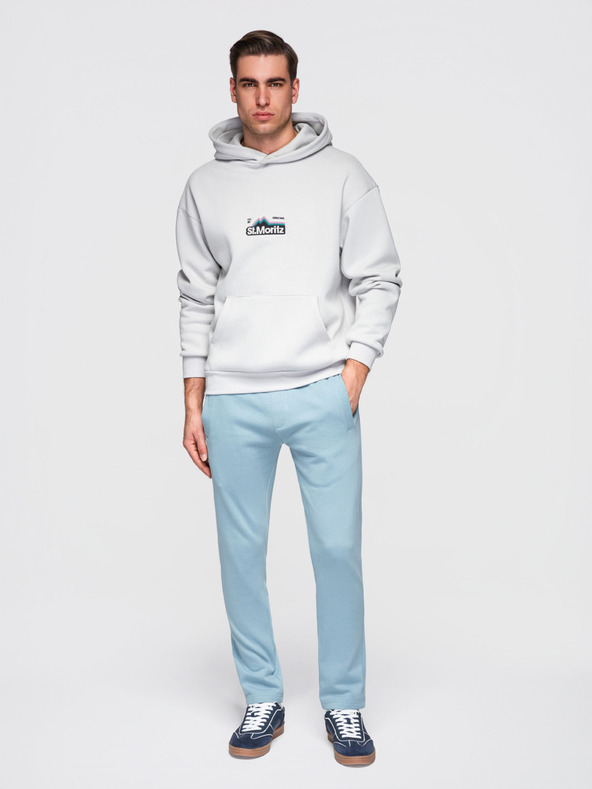 Ombre Clothing Férfi pamut BASIC melegítő nem bélelt szárral - világoskék V7 OM-PABS-0304 Ombre Clothing