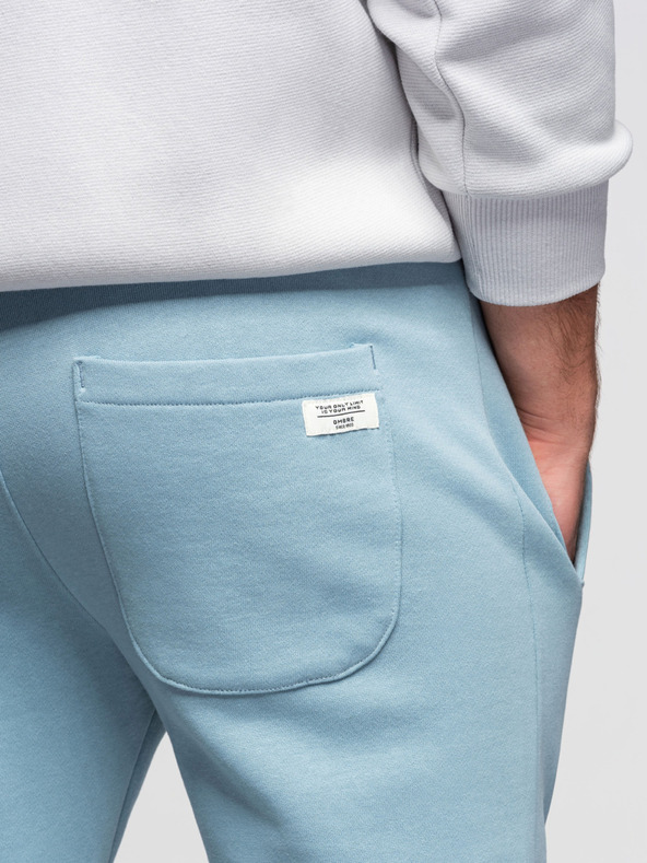 Ombre Clothing Férfi pamut BASIC melegítő nem bélelt szárral - világoskék V7 OM-PABS-0304 Ombre Clothing