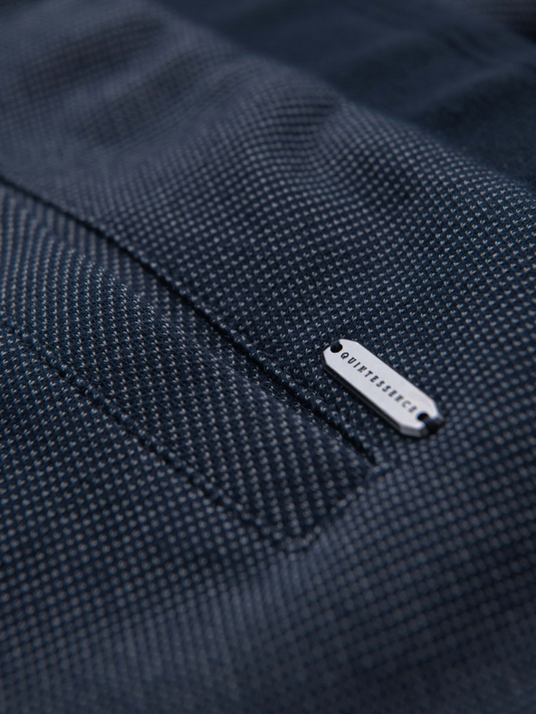 Ombre Clothing Férfi lezser nadrág CARROT FIT jacquard kötésből - sötétkék V1 OM-PACP-0292 Ombre Clothing