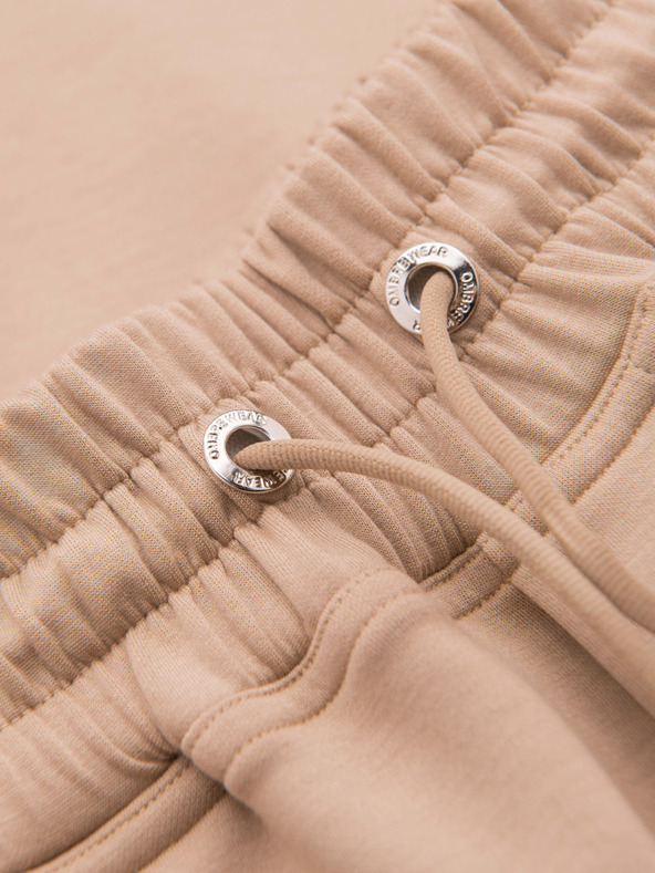 Ombre Clothing Férfi melegítő egyenes szárral sima kötésből - bézs V3 OM-PSBC-0221 Ombre Clothing