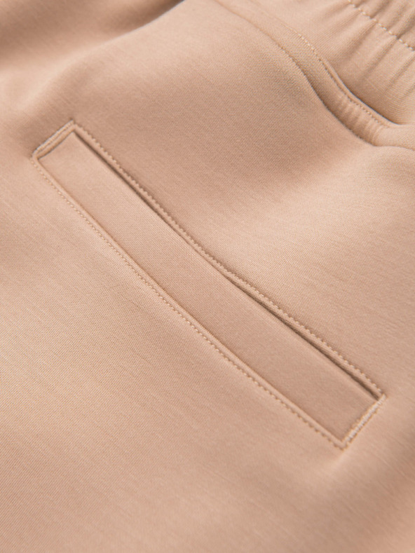 Ombre Clothing Férfi melegítő egyenes szárral sima kötésből - bézs V3 OM-PSBC-0221 Ombre Clothing