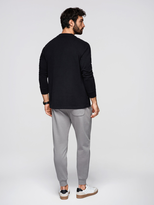 Ombre Clothing Férfi BASIC melegítő bordázott szárral - szürke V8 OM-PABS-0305 Ombre Clothing