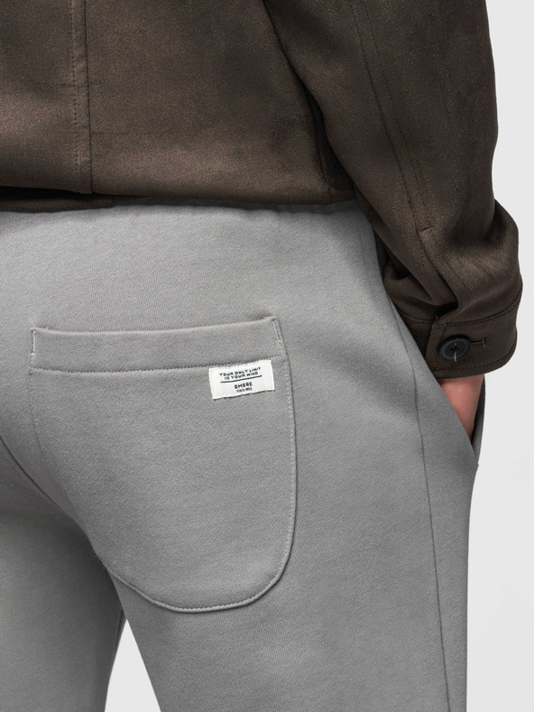 Ombre Clothing Férfi pamut BASIC melegítő nem bélelt szárral - szürke V8 OM-PABS-0304 Ombre Clothing