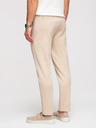 Ombre Clothing Férfi lezser nadrág CARROT FIT jacquard kötésből - bézs V2 OM-PACP-0292 Ombre Clothing