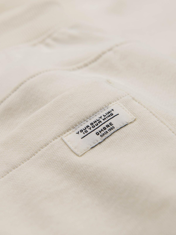 Ombre Clothing Férfi BASIC melegítő bordázott szárral - krém V11 OM-PABS-0305 Ombre Clothing