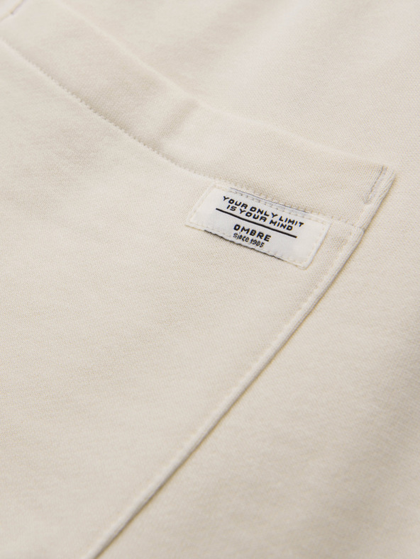 Ombre Clothing Férfi pamut BASIC melegítő nem bélelt szárral - krém V11 OM-PABS-0304 Ombre Clothing