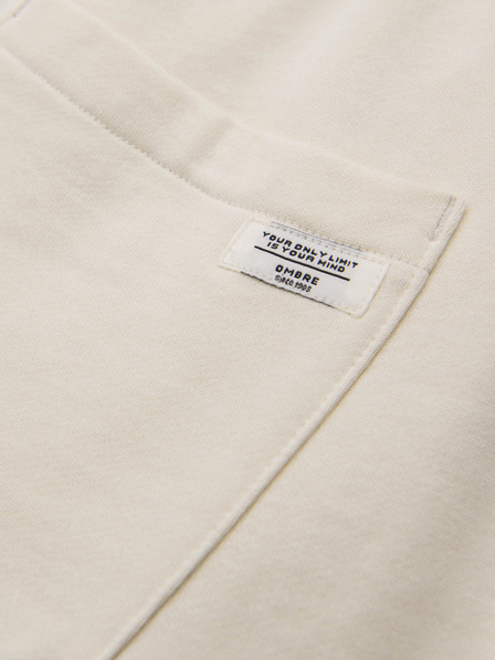 Ombre Clothing Férfi pamut BASIC melegítő nem bélelt szárral - krém V11 OM-PABS-0304 Ombre Clothing