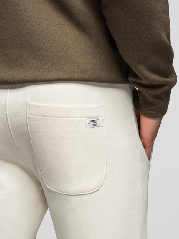 Ombre Clothing Férfi pamut BASIC melegítő nem bélelt szárral - krém V11 OM-PABS-0304 Ombre Clothing