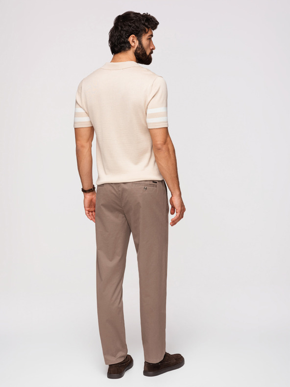 Ombre Clothing Férfi chino nadrág REGULAR FIT - barna V1 OM-PACP-0293 Ombre Clothing