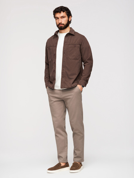 Ombre Clothing Férfi chino nadrág SLIM FIT finom textúrával - hamuszürke V1 OM-PACP-0294 Ombre Clothing