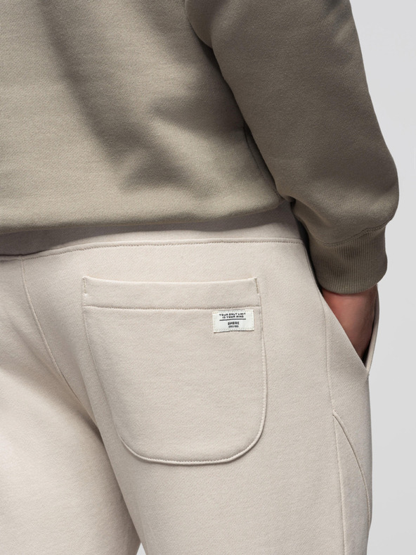 Ombre Clothing Férfi BASIC jogger melegítő bordázott szárral - világos bézs V1 OM-PABS-0305 Ombre Clothing