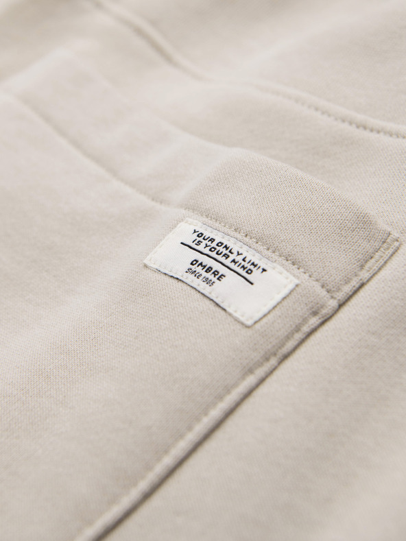 Ombre Clothing Férfi BASIC jogger melegítő bordázott szárral - világos bézs V1 OM-PABS-0305 Ombre Clothing