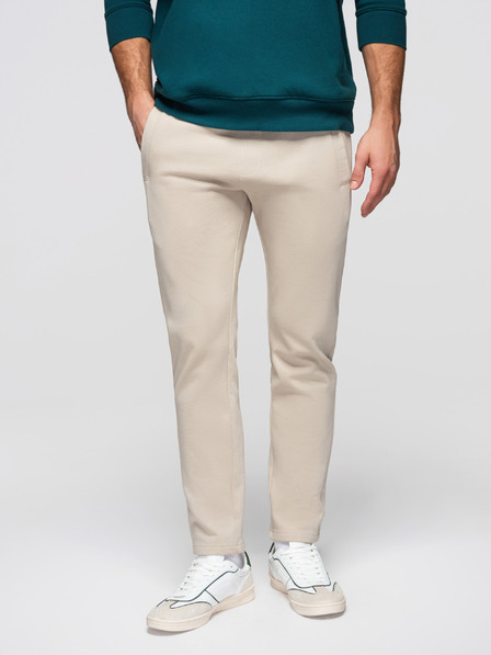 Ombre Clothing Férfi pamut BASIC melegítő nem bélelt szárral - világos bézs V1 OM-PABS-0304 Ombre Clothing