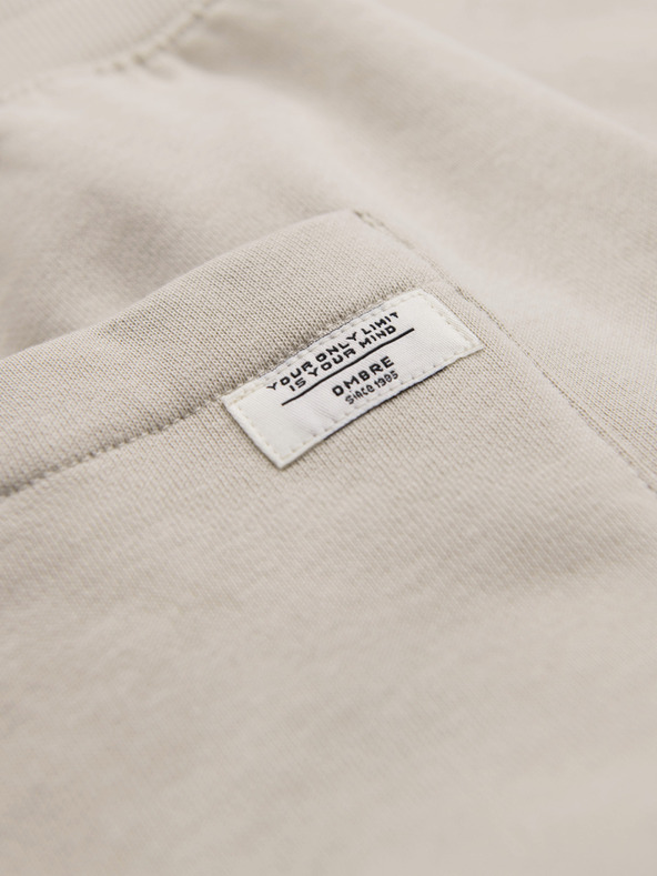 Ombre Clothing Férfi pamut BASIC melegítő nem bélelt szárral - világos bézs V1 OM-PABS-0304 Ombre Clothing