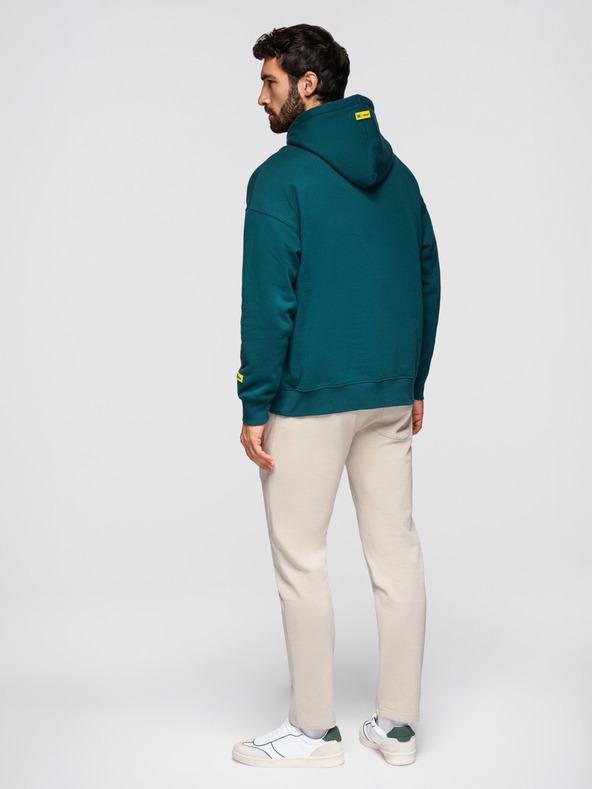 Ombre Clothing Férfi pamut BASIC melegítő nem bélelt szárral - világos bézs V1 OM-PABS-0304 Ombre Clothing