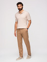 Ombre Clothing Férfi chino nadrág SLIM FIT finom textúrával - barna V2 OM-PACP-0294 Ombre Clothing