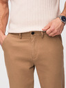 Ombre Clothing Férfi chino nadrág SLIM FIT finom textúrával - barna V2 OM-PACP-0294 Ombre Clothing