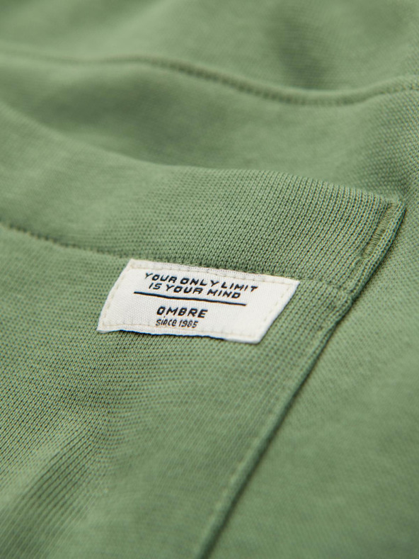 Ombre Clothing Férfi BASIC jogger melegítő bordázott szárral - zöld V3 OM-PABS-0305 Ombre Clothing