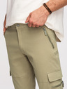 Ombre Clothing Férfi cargo nadrág egyenes lábszárral és cipzáros zsebekkel - oliva szín V2 P1517 Ombre Clothing