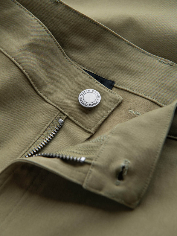 Ombre Clothing Férfi cargo nadrág egyenes lábszárral és cipzáros zsebekkel - oliva szín V2 P1517 Ombre Clothing