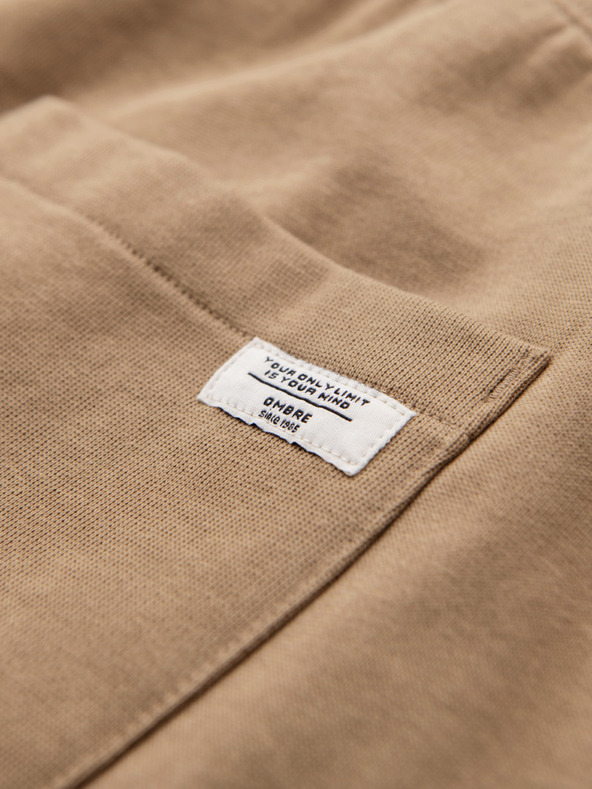 Ombre Clothing Férfi pamut BASIC melegítő nem bélelt szárral - barna V2 OM-PABS-0304 Ombre Clothing