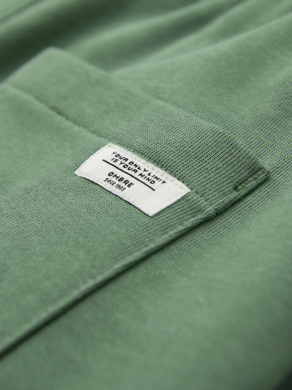 Ombre Clothing Férfi pamut BASIC melegítő nem bélelt szárral - zöld V3 OM-PABS-0304 Ombre Clothing