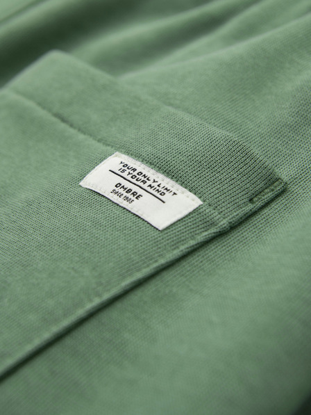 Ombre Clothing Férfi pamut BASIC melegítő nem bélelt szárral - zöld V3 OM-PABS-0304 Ombre Clothing